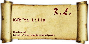 Kóti Lilla névjegykártya